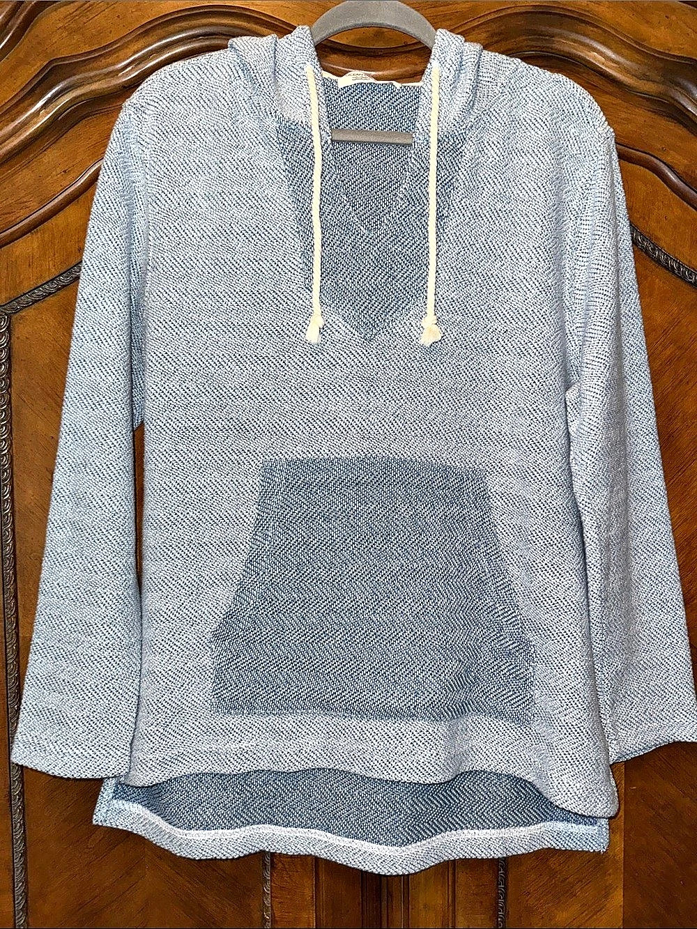 Ocean Drive Women's Blue & White Hoodie Size Large Like New